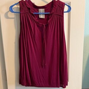 Anthropologie Burgundy Sleeveless Blouse
